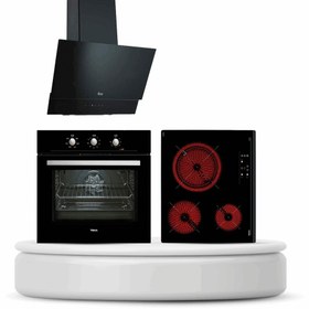 Resim Teka Ankastre Ocaklı Set-8 (HE 715 BK Fırın +TZ 6316 Ankastre Ocak + TVT60.1 Davlımbaz) 