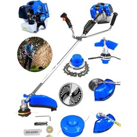 Resim Dragro T6002 20Hp Mavi Yan Tipi Benzinli Motorlu Ot Çalı Tırpanı Canavar Başlık 