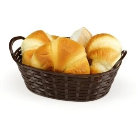 Resim Bora Plastik Hasır Desenli Ekmek Sepeti Oval 24 CM BO663 