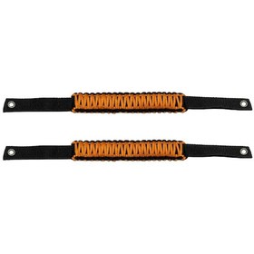 Resim Dianziye Ford Bronco Ve Jeep Wrangler İçin Turuncu 2'li Poliester Dokuma Kemer Tutamak, 350 Lb Dayanıklı, Acil Durum Güven Kordonu, Kolay Kurulum 