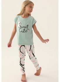 Resim Roly Poly 3399 Garson Sweet Kız Çocuk Pijama Takımı Su Yeşili 