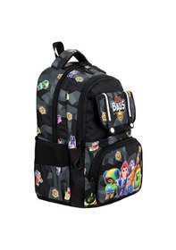 Resim İlkokul Çantası Kids Bag 3'lü Set 42 30 Cm Beslenme Çantası Kalem Kutusu Ortopedik Erkek Çocuk Siyah 