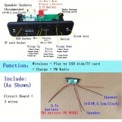 Resim Meridiangoods Amplifikatör Modülü Panel 3.7v Şarj Devre Kartı Hoparlör Anakart Mp3 Ses Decoder 