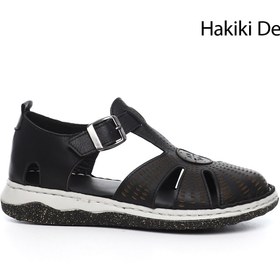 Resim Gönderi(r) Kadın Kömür Dolgu Topuk Hakiki Deri Sandalet 