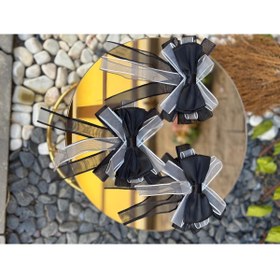 Resim GÜRLEK TEKSTİL Damat Bohçası Için Çiçek Motifli 3 Adet Siyah Bohça Çiçeği (BOHÇA SÜSÜ).. 