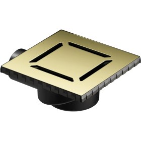 Resim V-Flow Kare 5606975 Duş Kanalı Yandan Çıkışlı Dk 100 Kapak Parlak Altın 