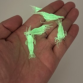 Resim Glowin Yükseltilmiş Gece Balığı Yemleri - Gerçekçi Karides Tasarımı, Kurşunsuz ve Toksik Olmayan, Levrek, Kefal, Sazan, Alabalık için Uygun, Tatlısu ve Tuzlu Su Balıkçılığına İdeal, Üst Yüzey Yemleri, Glowindark Tasarım, PVC Yapı 