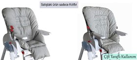Resim Holmer Leke Tutmaz Organik Max-T Gri Mama Sandalyesi Minderi Ve Kılıfı 