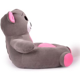 Resim TOKKO Çocuk Bebek Ayıcık Peluş Koltuğu – Ayıcık Koltuk Gri Pembe 