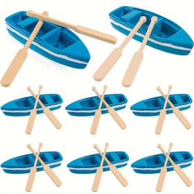 Resim 8 Set Mini Kürekli Mini Reçine Küçük Tekne 