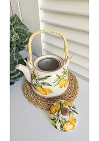 Resim Kosova Bitki Çayı Demlik Porselen Krem Dem-127 Çok Renkli 