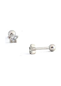 Resim Pırlanta Parlaklığında Zirkon Taşlı 925ayar Gümüş Yıldız Figürlü Tragus Piercing Gümüş 