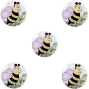 Resim 5 Adet Porselen Düğme Arı Çocuk Odası Mobilya Kulp 