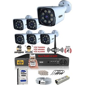 Resim Ids 6 Kameralı 5mp Sony Lensli 1080p Fullhd Gece Renkli Full Kamera Seti Su Geçirmez Cepten İzle 