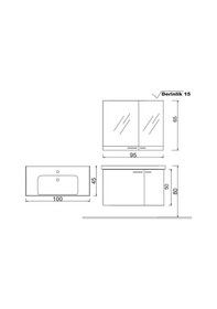 Resim Denko Terra 100 Cm Mdf Banyo Dolabı Takımı Çok Renkli 