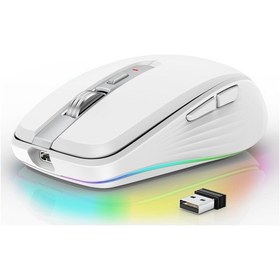Resim Hxsj M303 2400dpı Çift Modlu 2.4ghz Bluetooth 5.1 Kablosuz Fare Beyaz Diğer 
