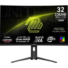 Resim MSI MAG 321CUPDF 31.5″ 0.5ms 160Hz UHD VA Free-Sync 1500R Curved Gaming (Oyuncu) Monitör 