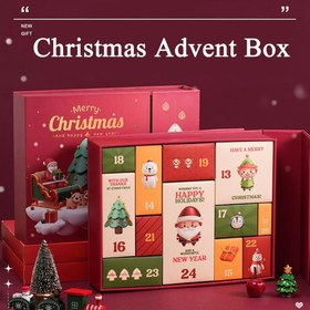 Resim 12 Günlük Noel Geriye Sayım Kutusu, Sürpriz Kapalı Bölmeler - 12 Günlük Advent Takvimi, 12 Günlük Geriye Sayım, 12 Günlük Advent Takvimi ile Yeniden Kullanılabilir Advent Takvimi 