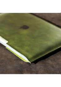 Resim Kişiye Isme Özel Adonis Apple Uyumlu MacBook Air Hakiki Deri Kılıf Yeşil 