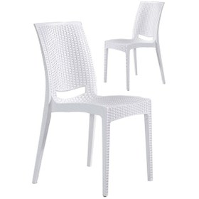 Resim 2 Adet Rattan Beyaz Sandalye / Balkon-bahçe-teras Beyaz 