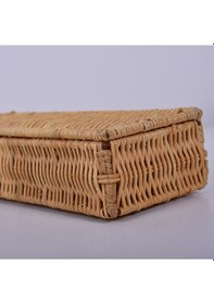 Resim Laura 26x10x5 Cm. Rattan Kapaklı Saklama Kutusu & Dekoratif Obje Bej 
