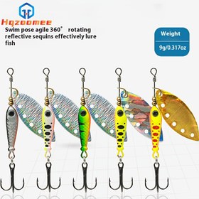 Resim HQZOOMEE 5 Adet Balıkçılık Spinner Yemleri Seti, Sazan, Walleye, Somon, Alabalık ve Kırmızı Balık için Sert Spinner Yem ve Spinnerbaits 