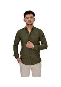 Resim Erkek Likralı Spor Silim Fit Gömlek Bgl-st04326 Haki 