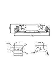Resim En 43 Mm Frenli Teleskopik Bilyalı Çekmece Rayı Kaplamalı - 50 Cm 2 Takım Metalik 