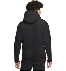 Resim Nike Sportswear Tech Fleece Brushed Full Zip Hoodie Erkek Sweatshirt Siyah Siyah 