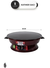 Resim Skygo 2000W Elektrikli Termostatlı Lüks Saç - 50 cm Ekmek, Gözleme, Börek ve Katmer Pişirme Sacı 