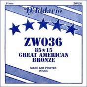 Resim D'Addario ZW036 Tek Akustik Gitar Teli (36) 