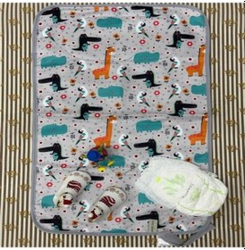 Resim meditroia Bebek Alt Açma Minderi Bakım Pedi Örtüsü Sıvı Geçmez Açık Gri 