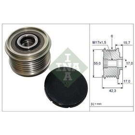 Resim INA 535015410 ALTERNATÖR KASNAĞI MEGANE II III LAGUNA III 1.5 DCI 