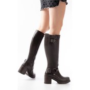 Resim 767-3005 Kahverengi Toka Aksesuarlı Fermuarlı Günlük Kalın To... Kahverengi 