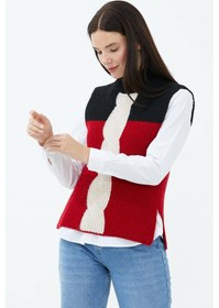 Resim Yarım Balıkçı Yaka Triko Süveter-kırmızı Kırmızı 