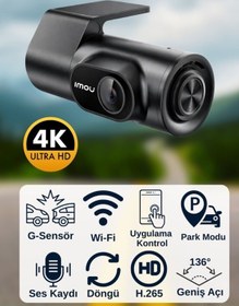 Resim Dual 2. Nesil, Wi-fi, Araç Kamerası, 4k Ultra Hd Çözünürlük Süper Gece Görüşü 