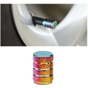 Resim Araba Bisiklet Lastiği Alüminyum Alaşımlı Toz Geçirmez Vana Kapağı Silindirik Stil 