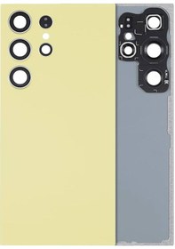 Resim Samsung S24 Ultra Titanyum Sarı Uyumlu Arka Kapak Batarya Kapağı Pil Kapağı Sarı 