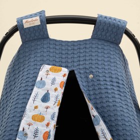 Resim Puset Örtüsü - Çift Taraflı - İndigo Havuz - Mavi Balkabağı 