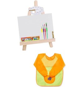 Resim Ekonomik Mini Şövale Funny Kids 6x15 ml Parmak Boyası Seti 