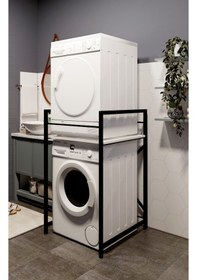 Resim Çamaşır Makinası Ve Kurutma Makinası Rafı Çamaşır Makinası Üstü Banyo Düzenleyici Raf Beyaz 