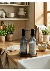 Resim Leelahome Ahşap Standlı Sıvı Sabunluk 330 Ml - Siyah Siyah 