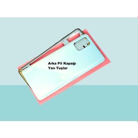Resim Tkgz Samsung Uyumlu Galaxy A71 A715 Full Kasa Arka Kapak Batarya Kapağı - Mavi Çok Renkli 