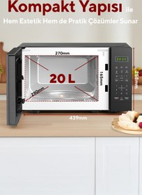 Resim KUMTEL HM-12 Dijital Mikrodalga Fırın - Siyah 