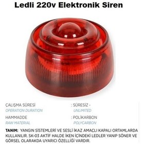 Resim 220v Ledli Elektronik Siren 