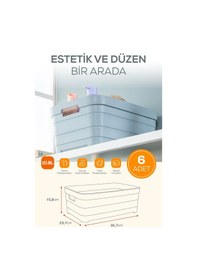Resim Vienev 6'lı 10,8 Litre Saklama Kutusu Bej Bej 