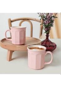 Resim Keramika Açık Pembe/krem Herakles Kupa 9 Cm 6 Adet 550/030 