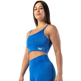 Resim Wiawi Kadın Ince Askılı Spor Sütyeni Atlet Esnek Crop Top - Eternity Mavi 