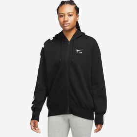 Resim Nike Sportswear Air Fleece Oversize Full Zip Kadın Siyah Eşofman Üstü 