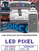 Resim howear Pixel Led Kumandalı Dijital Dinamik Led Kişiselleştirilebilir Kayan Yazı Ev Ofis Araç Uyumlu Led 